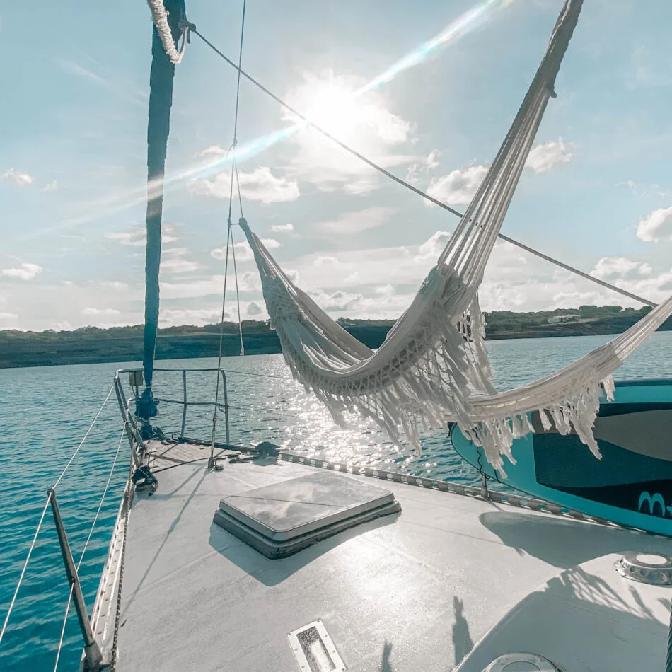 Original Bora Sailing gallery photo of the boat at sea near Ibiza