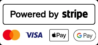 Powered by Stripe with card and wallet payment methods